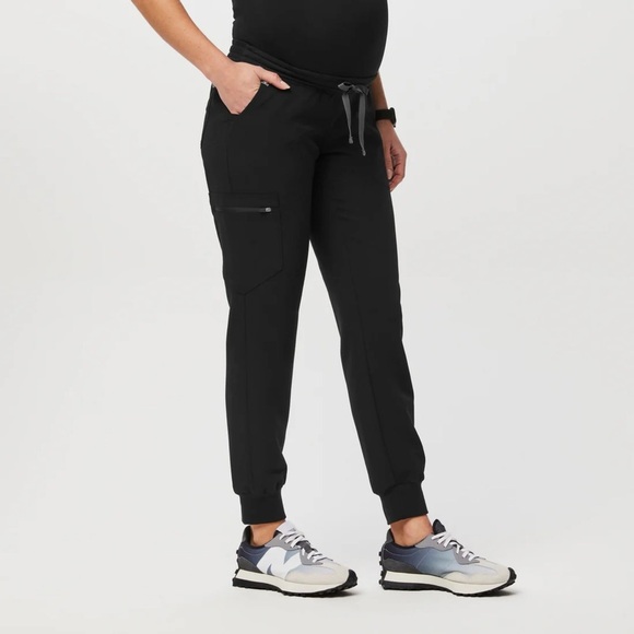 FIGS Womens Tall Zamora Maternity Jogger Scrub Pants Black Size XXST 2XST NWT - Picture 4 of 10